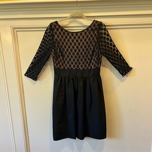 Eliza J Black Polka Dot Midi Dress